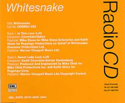 Whitesnake : Sampler Radio CD